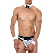 Черно-белый костюм сексуального официанта