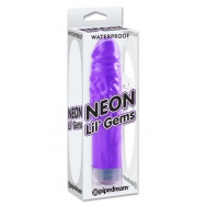 Фиолетовый вибратор Neon Lil Gems - 14 см.