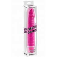 Розовый реалистичный вибратор Neon Gems - 17 см.