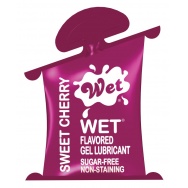 Гель-лубрикант на водной основе Wet Flavored Sweet Cherry с ароматом вишни - 10 мл.