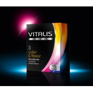 Цветные ароматизированные презервативы VITALIS premium №3 Color   flavor - 3 шт.
