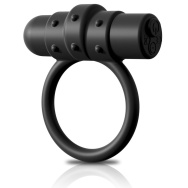 Черное перезаряжаемое эрекционное кольцо Vibrating Silicone C-Ring