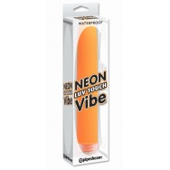 Оранжевый водонепроницаемый вибратор Neon Luv Touch Vibe - 19 см.