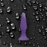 Фиолетовая анальная пробка Sliders Silicone Anal Plugs Medium на присоске - 12,45 см.