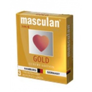 Презервативы Masculan Ultra Gold с золотым напылением и ароматом ванили - 3 шт.