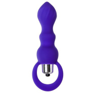 Фиолетовая анальная вибровтулка Curvy - 14 см.