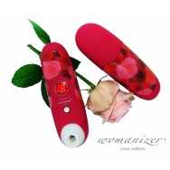 Красный бесконтактный стимулятор клитора WOMANIZER rose edition