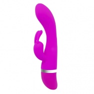 Фиолетовый вибратор Pretty Love Freda  с зайчиком - 18,9 см.