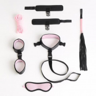 Черно-розовый эротический набор из 7 предметов
