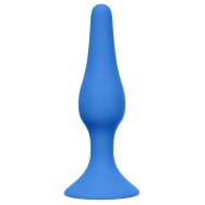 Синяя малая анальная пробка Slim Anal Plug Small - 10,5 см.