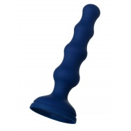 Синяя анальная вибровтулка O Play Wave с пультом ДУ - 15,5 см.