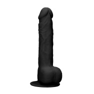 Черный фаллоимитатор Realistic Cock With Scrotum - 24 см.