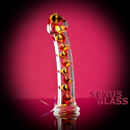 Стеклянный фаллос со спиралью внутри ( Sexus-glass  912024)