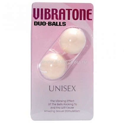 Белые вагинальные шарики Vibratone DUO-BALLS