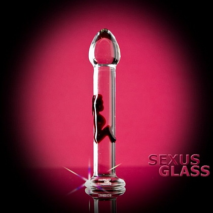 Стеклянный прозрачный фаллос на подставке ( Sexus-glass  912070-2)