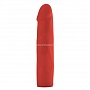 Красный страпон Deluxe Silicone Strap On 10 Inch - 25 см.