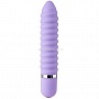 Фиолетовый ребристый мини-вибратор NEON WICKED WAND PURPLE - 11,4 см.