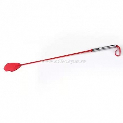 Красный стек с металлической хромированной  ручкой - 62 см.