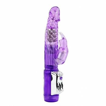 Фиолетовый ротатор-кролик с клиторальным отростком - 24 см.
