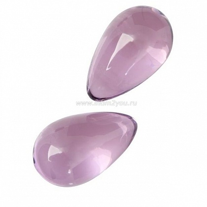 Нежно-розовые стеклянные вагинальные шарики в форме капелек
