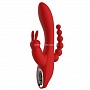 Красный вибромассажер-кролик с анальным стимулятором HERA - 21 см.