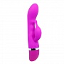 Фиолетовый вибратор Pretty Love Hilda с клиторальным отростком - 19,5 см.