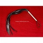 Чёрная резиновая плеть с металлической рукоятью - 55 см.