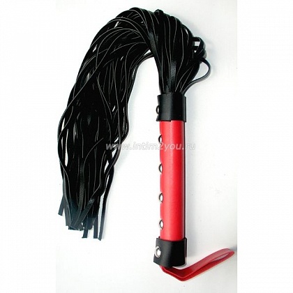 Черный флоггер с красной ручкой Notabu - 45 см.