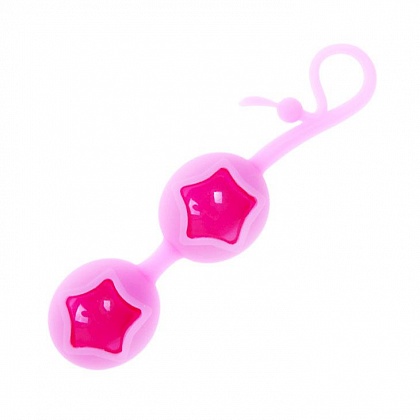 Розовые вагинальные шарики из силикона.