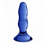 Синяя стеклянная анальная пробка Pleaser - 11,5 см.