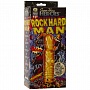 Фаллоимитатор золотистого цвета из серии Супер герои - Железный человек SUPER HUNG HEROES Rock Hard Man