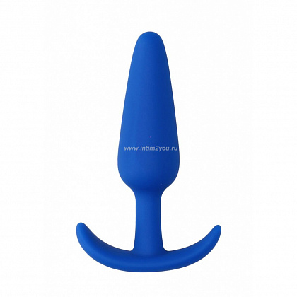 Синяя анальная пробка для ношения Slim Butt Plug - 8,3 см.