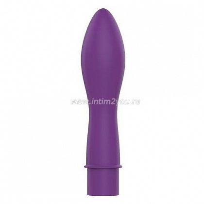 Фиолетовый гладкий мини-вибромассажер - 12,5 см.