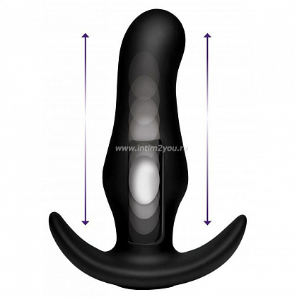 Черная анальная вибропробка Kinetic Thumping 7X Prostate Anal Plug - 13,3 см.