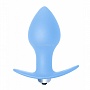 Голубая анальная пробка с вибрацией Bulb Anal Plug - 10 см.