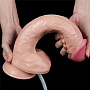 Телесный фаллоимитатор Squirt Extreme с имитацией эякуляции - 28 см.