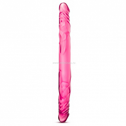 Розовый двусторонний фаллоимитатор 14 Double Dildo - 35,5 см.