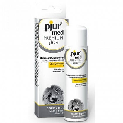 Гипоаллергенный силиконовый лубрикант Pjur MED Premium glide, 100 ml