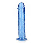 Синий фаллоимитатор Crystal Clear на присоске - 25 см.