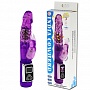 Фиолетовый вибратор India Cowhead с ротацией и клиторальной стимуляцией - 23 см.
