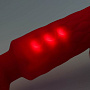 Красный жезловый вибромассажер с рифленой ручкой - 20,4 см.