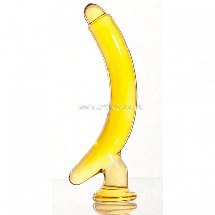 Жёлтый стимулятор-банан из стекла