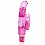Розовый вибромассажер 10-Function Bendie Bounding Bunny Vibes - 22,8 см.