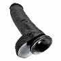 Реалистичный чёрный фаллоимитатор-гигант - 25,4 см.