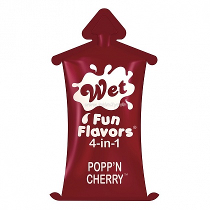 Гель-лубрикант на водной основе Fun Flavors Poppn Cherry с ароматом вишни - 10 мл.