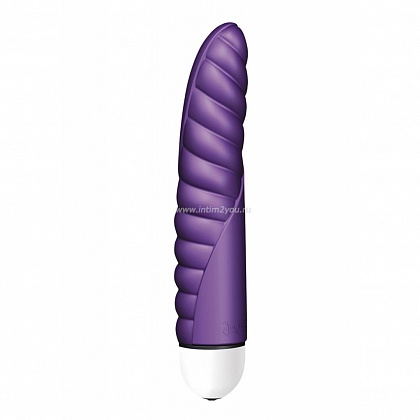 Фиолетовый вибратор с рёбрышками ChrisCross comfort - 18 см.