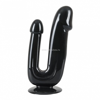 Чёрный анально-вагинальный фаллоимитатор Duo Dildo - 17,5 см.