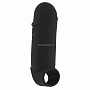 Чёрная удлиняющая насадка Stretchy Thick Penis Extension No.35 - 15,2 см.