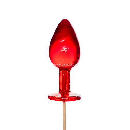 Красный леденец в форме большой анальной пробки со вкусом виски