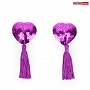 Фиолетовые текстильные пестисы в форме сердечек с кисточками